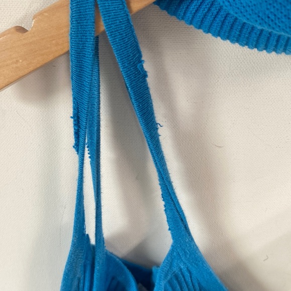 (A55) Line + Dot Eva Rib Knit Dress in Sea Blue, Size Large - Picture 16 of 16